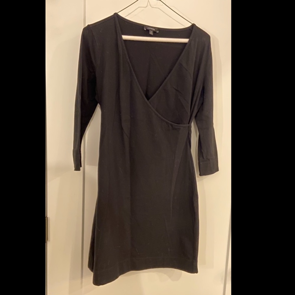 2009 Express wrap effect v-neck 3/4 sleeve dress M